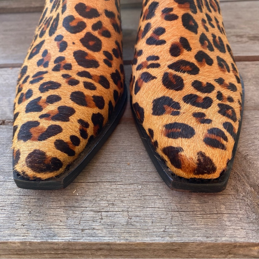 Charlie 1 Horse Calf Hair Leopard Print Mules - Picture 4 of 9